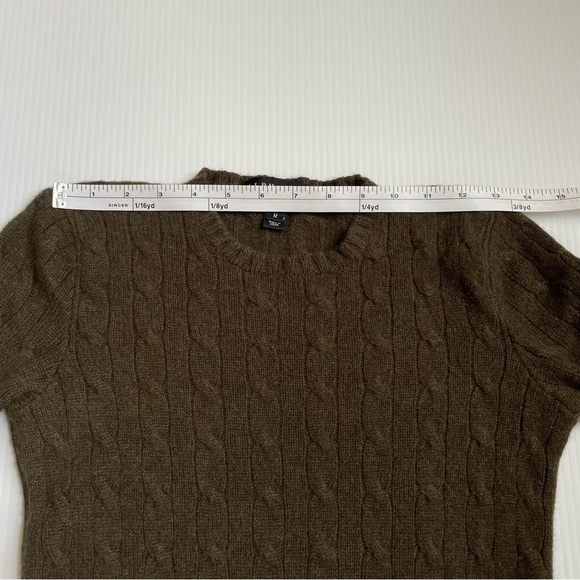 Ralph Lauren Black Label Womens Cashmere Cable Knit Sweater Brown Slim Medium - Picture 13 of 15